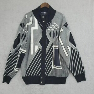 Michael Irvin XL Geometric Patterned Cardigan Jacket Acrylic Blend  5CT
